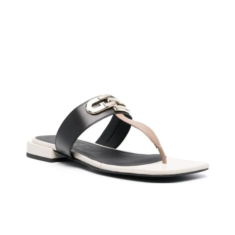 Furla Logo-plaque T-bar Leather Sandals-2