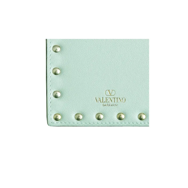 Valentino Cow Leather Coin Purses Card Holders Regular Women's Green-2