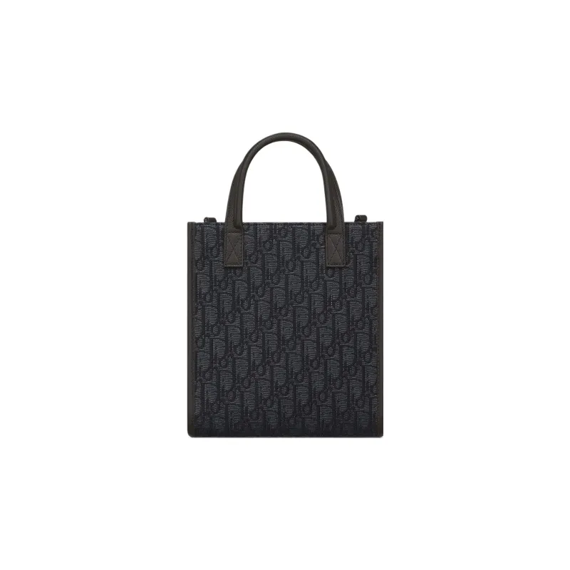 DIOR Oblique Printed Fabric Tote Bag Shopping Bag Handbag Shoulder Bag Crossbody Bag Regular Men's Black-3