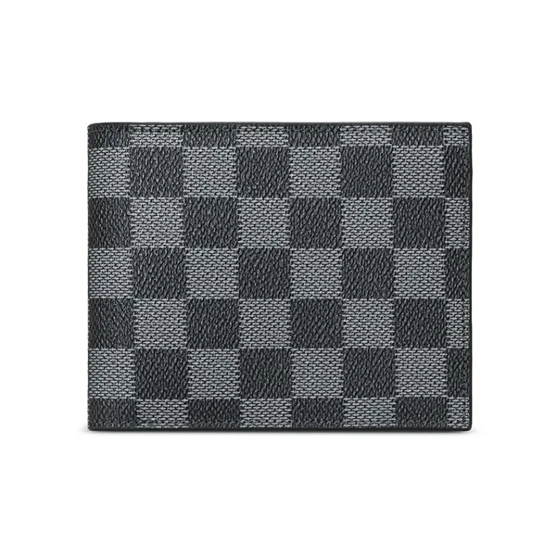 AUGTARLION PVC Leather Clip Wallet Regular Men's Black & Gray-0