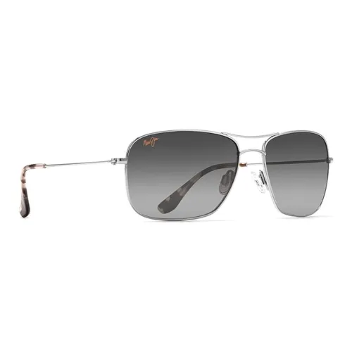 Maui Jim Irregular Shape Sunglasses Unisex Silver