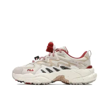 FILA Fern Fern Sneakers XMAS Slip Resistant Low Top Chunky Sneakers Women's Beige Red