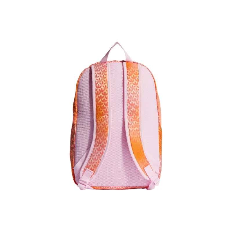 Adidas Recyclable Polyester Jacquard Backpack Unisex Orchid Fusion With Impact Orange And Crew Yellow-1
