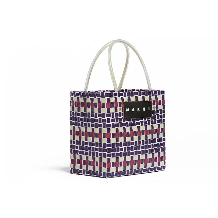 MARNI Polypropylene Tote Bag, Shopping Bag, Handbag Mini Women's Purple & Multicolor-1