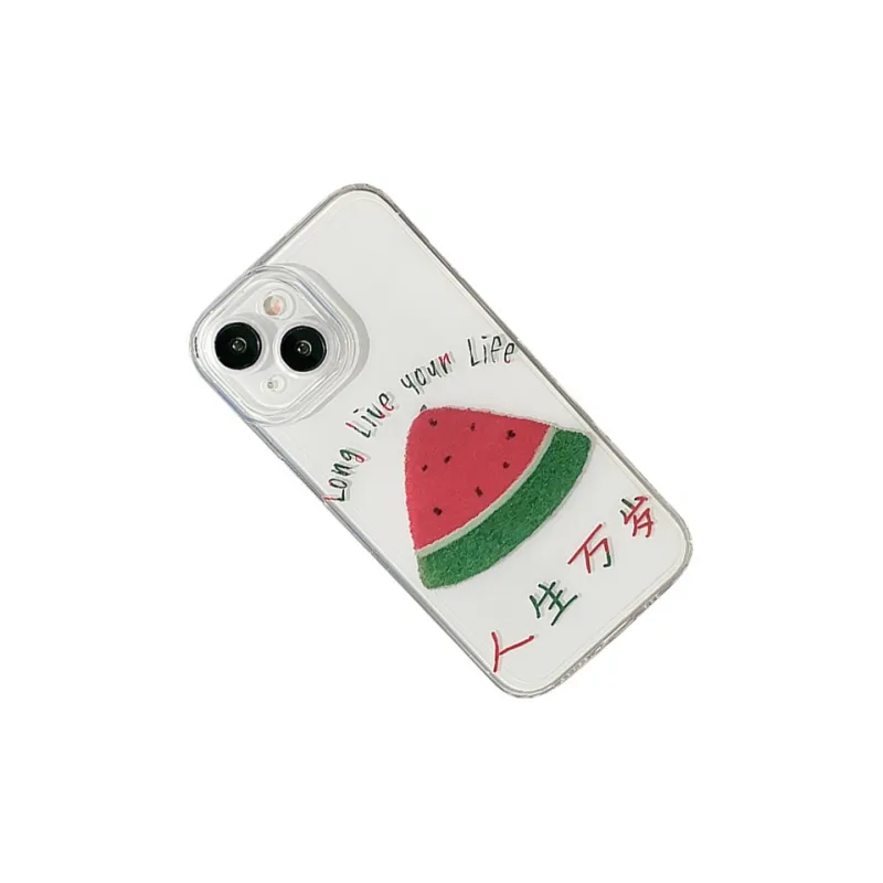 US8ACC Silicone Material Watermelon Longevity Phone Cases IPhone13/14/15/Pro/Ma Refreshing-1