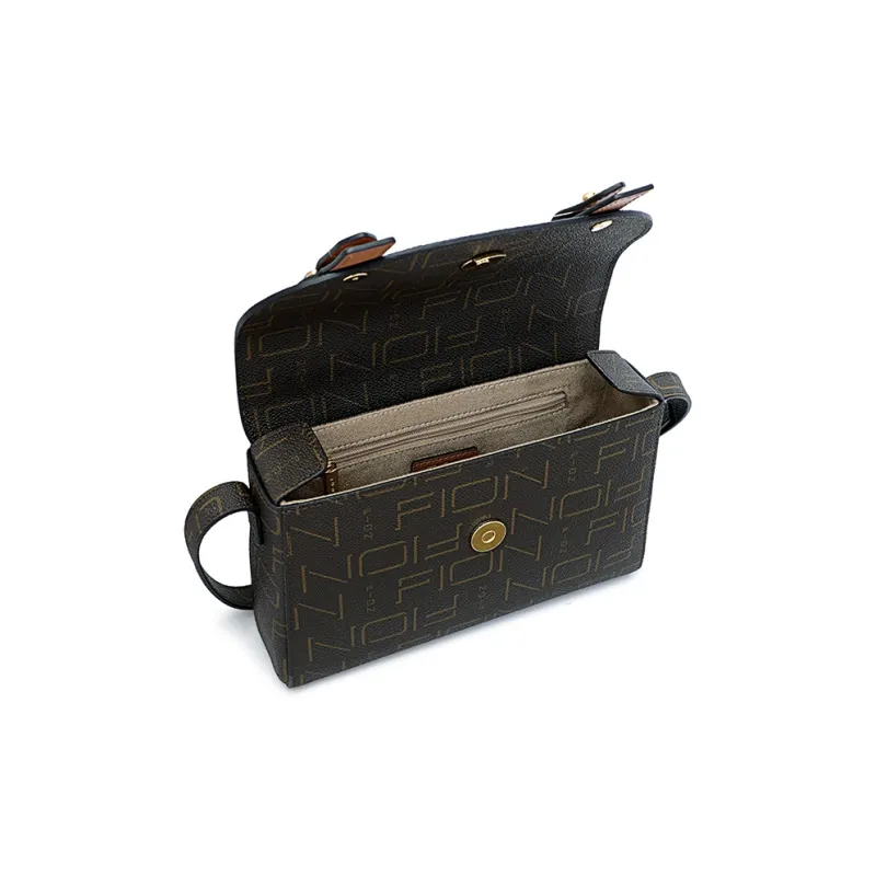 FION Artificial Leather Handbag Shoulder Bag Crossbody Bag Medium Size Women's Coffee/Tea/Caramel/Coffee-3