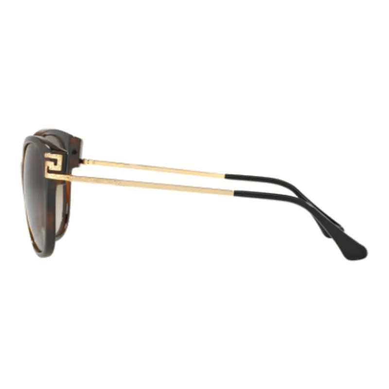 VERSACE Plastic Metal Irregular Shape Sunglasses Unisex Brown-2