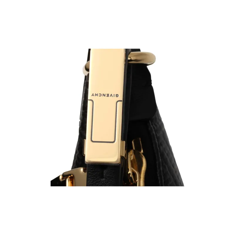 Givenchy Moon Cut Out Shoulder Bag Small 4G Embossed Givenchy Paris Print Black/White-7