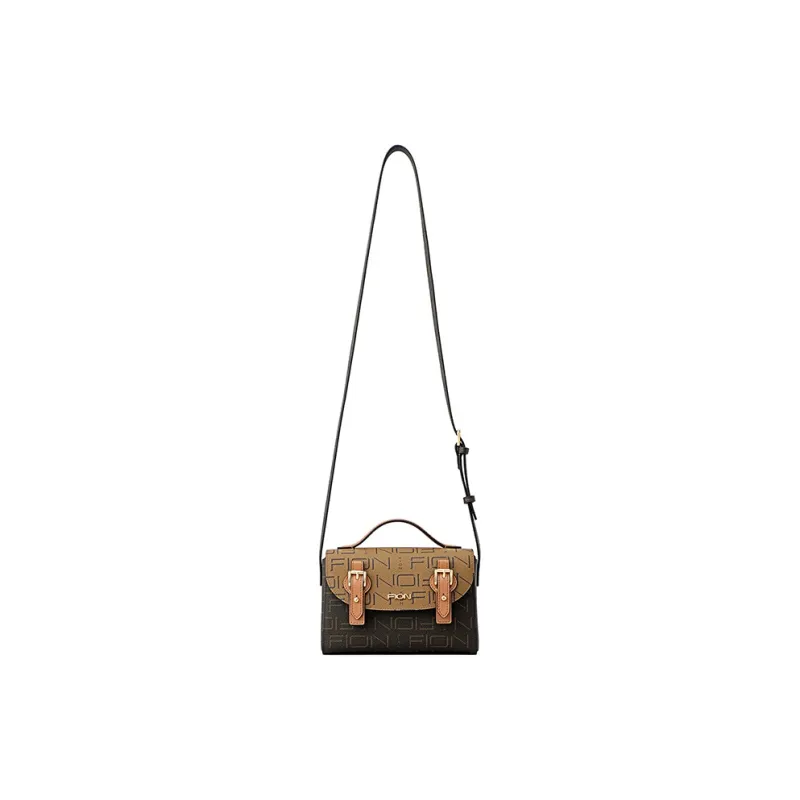 FION Artificial Leather Handbag Shoulder Bag Crossbody Bag Medium Size Women's Coffee/Tea/Caramel/Coffee-8