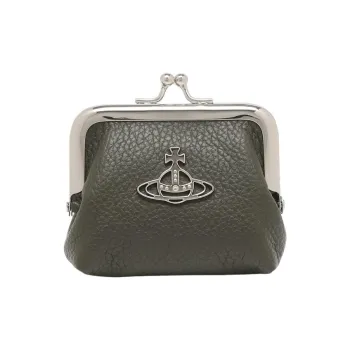 Vivienne Westwood Grain Leather Coin Purse Mini Women's Green