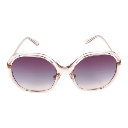 COACH Plastic Irregular Shape Sunglasses Women's Transparent Pink