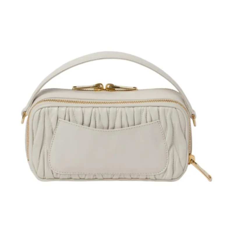 MIU MIU Matelassé Soft Sheep Leather Crossbody One Shoulder Handbag Women's White-3