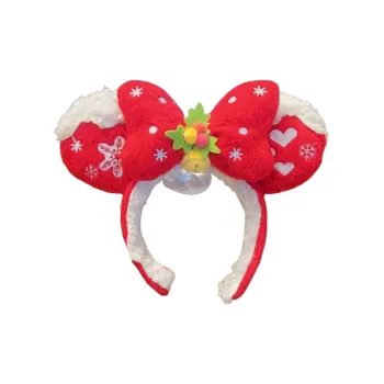 Disney Minnie Knitted Fabric Red Christmas Headband Doll Products