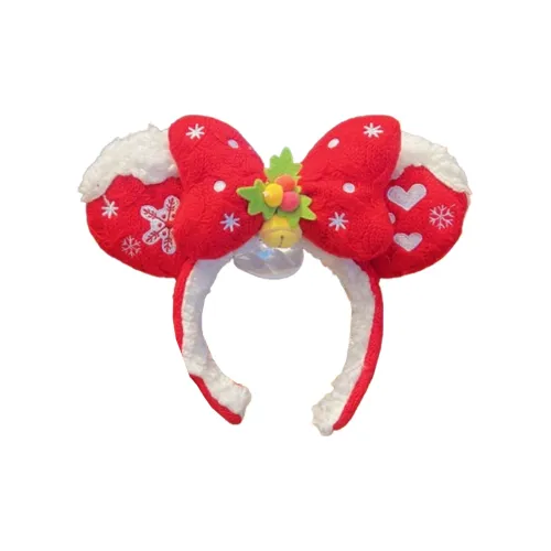 Disney Minnie Knitted Fabric Red Christmas Headband Doll Products