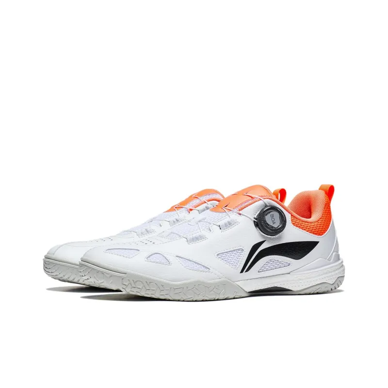 LiNing Mage Pe Cushioning Low Top Table Tennis Shoes Unisex White Orange-2