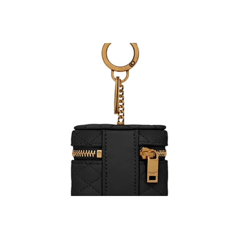 SAINT LAURENT GABY Quilting Sheepskin Earphone Case Regular Women's Black-4