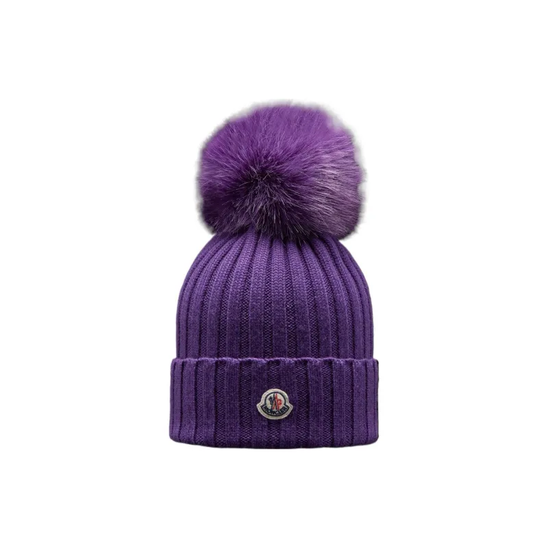 Moncler Wool Beanies Women's Purple-0