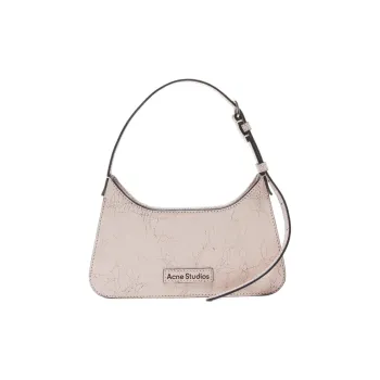 Acne Studios Platt Series Crackle Leather Handbag, Shoulder Bag Women's Light Pink