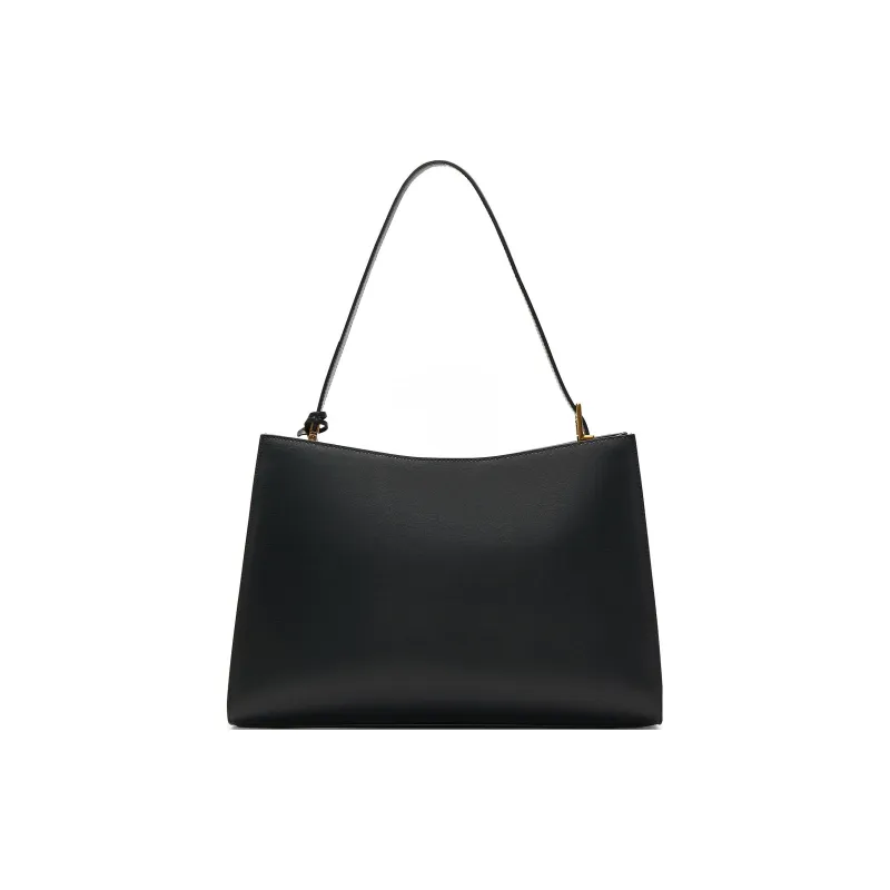 Staccato Cow Leather Tote Bag, Shopping Bag, Handbag, Shoulder Bag Tubas Women's High Quality Black/Old Money Apricot-2