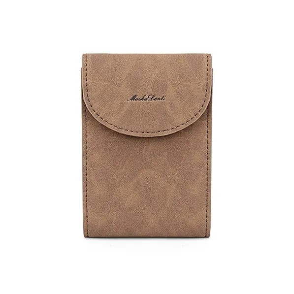 MashaLanti Synthetic Leather Extra Thin Document Wallet Card Holder Men's Coffee/Gray Green-1