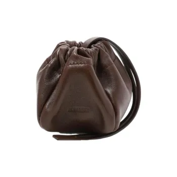 JIL SANDER Lambskin Coin Purse Women's Brown