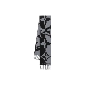 LOUIS VUITTON Knit Scarves Men's Gray/Black