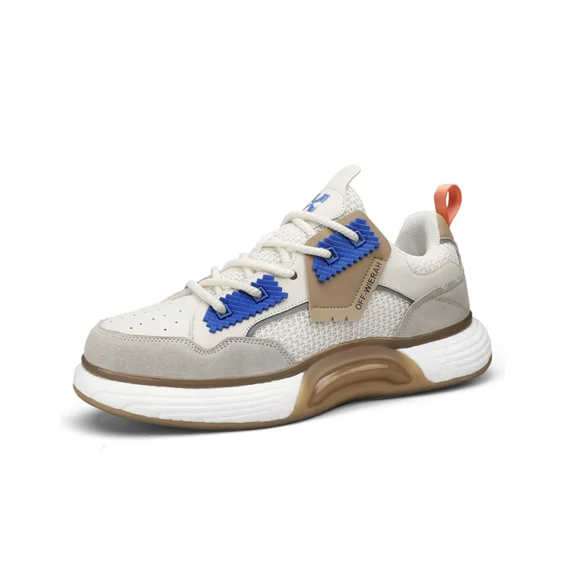 OFF-WIERAH Cushioned Wear-Resistant Breathable Impact-Resistant Height Increasing Mid-Top Casual Shoes Unisex-12