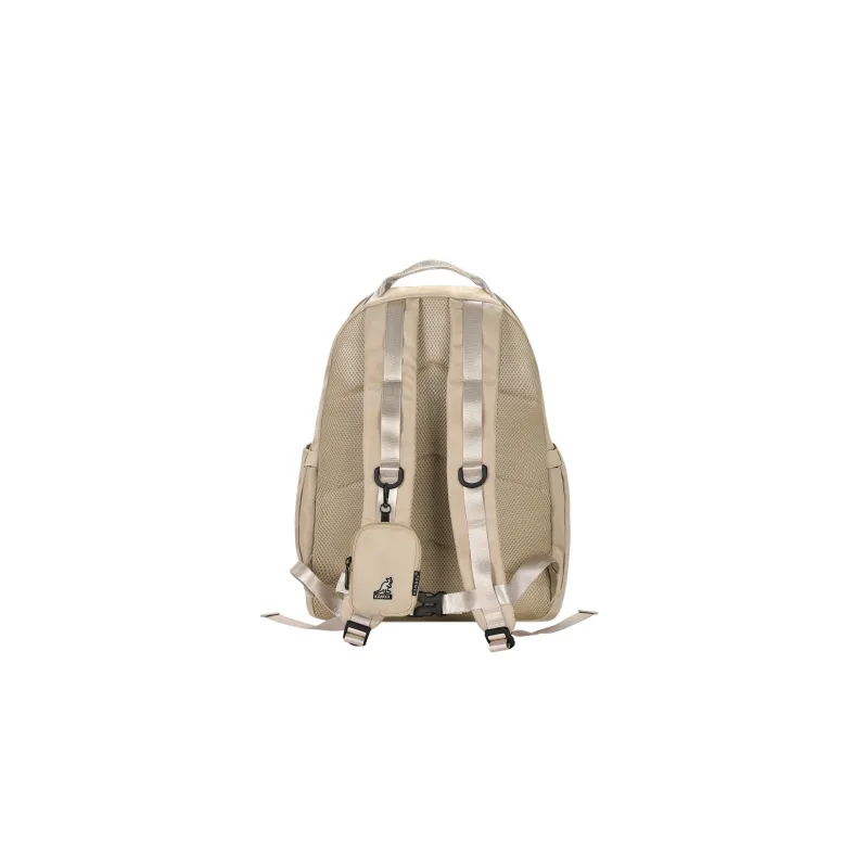 KANGOL Nylon Fabric Backpack Medium Size Unisex Ivory White/Milk Tea Apricot/Burgundy/Black/Khaki-13