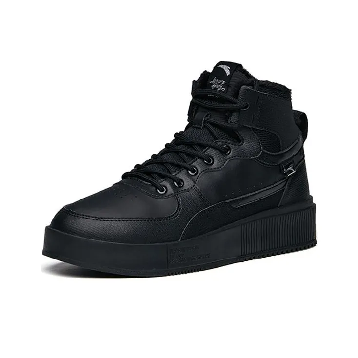 Anta High Top Skateboard Shoes Men's Black-2