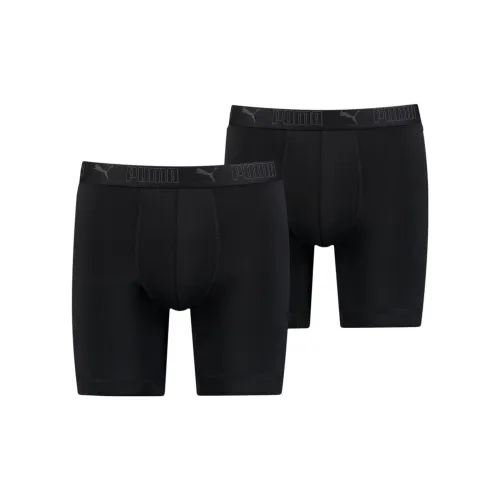 PUMA Boxer Sport Long En Microfibre Pour Homme Underpants Men's 2 Pack Black