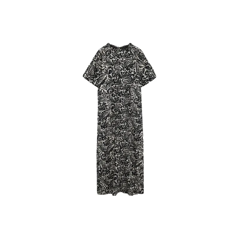 ZARA Short-Sleeved Dresses Women's White/Black-1