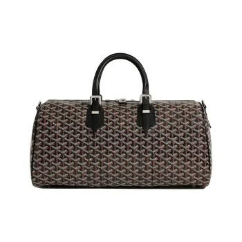 GOYARD SANGLE Canvas With Leather Portable Crossbody Bag Shoulder Bag Medium Size Unisex Black