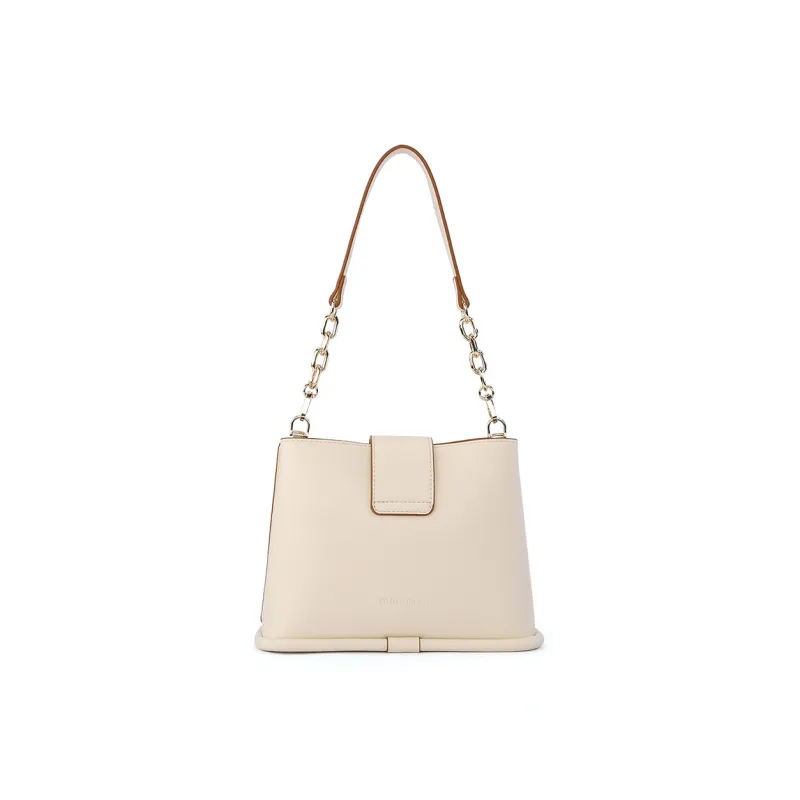 Dubaolu Polyurethane Bucket Bag, Chain Bag, Shoulder Bag Women's Milk Tea/Light Green/Ecru/Black-17