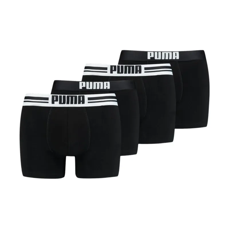 PUMA Lot De 4 Boxers Pour Hommes Avec Logo Underpants Men's 4 Pack Black-0