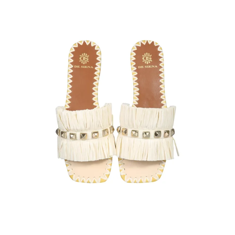De Siena Slide Slippers Women's White-2