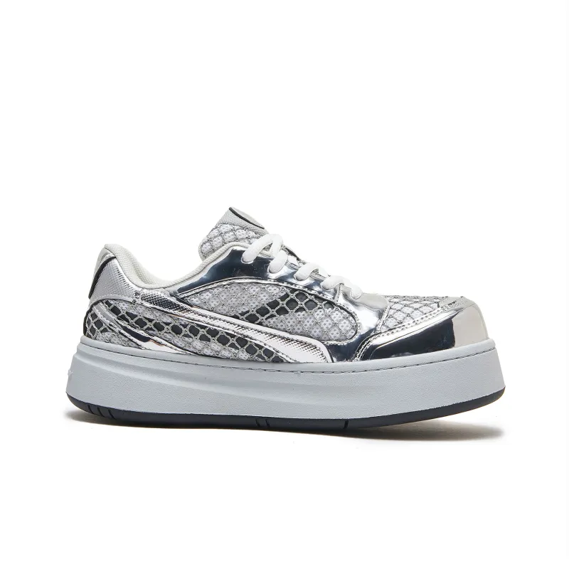 LeStream Height Increasing Support Lightweight Breathable Low Top Casual Shoes Unisex Silver-2