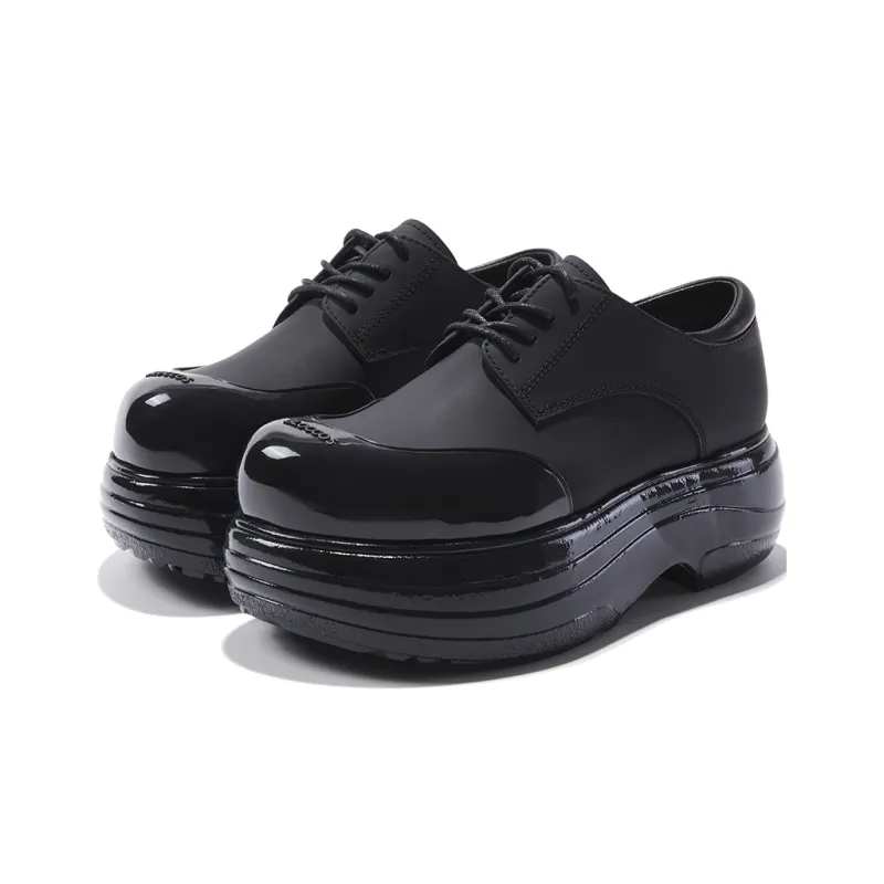 BLOCCO5 Low Vamp Platform Height Increasing Multicolor Platform Shoes Women's Casual Shoes Women's Black-2
