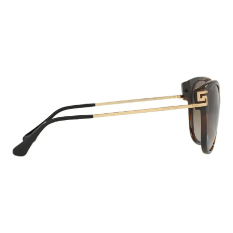 VERSACE Plastic Metal Irregular Shape Sunglasses Unisex Brown-4