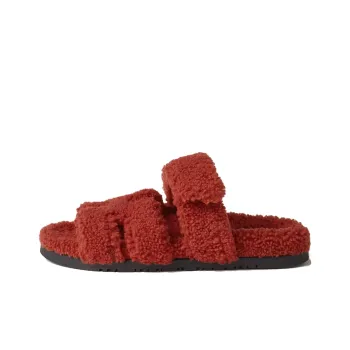 HERMES Chypre Slide Slippers Women's Red
