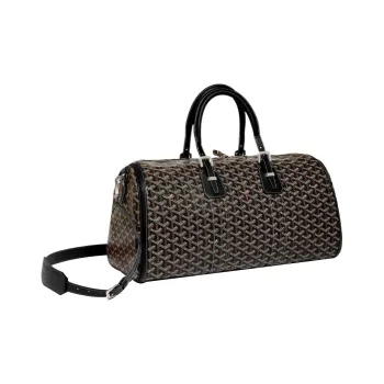 GOYARD Cuir Canvas With Leather Portable Crossbody Bag Shoulder Bag Medium Size Unisex Black