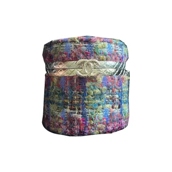 CHANEL Woolen Bucket Bags Crossbody Bag, Shoulder Bag Women's Pink Green