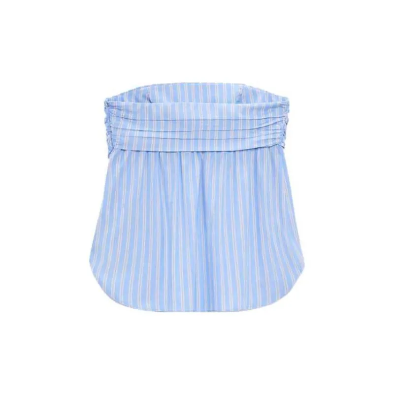 ZARA Strapless Top Women's Blue-1