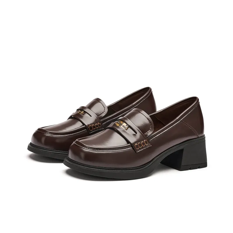 GEMEIQ Loafers Women's Low Top Black/Red Brown-9