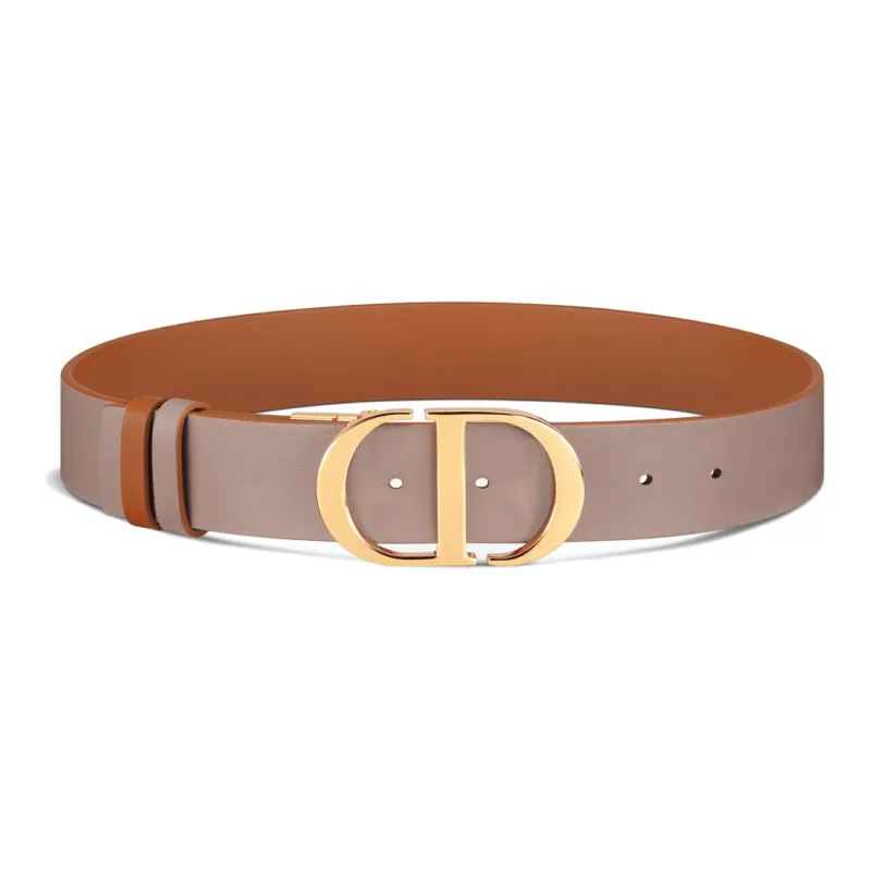 DIOR CD Letter Logo Smooth Buckle Leather Belts Women's Brown Width  3.5cm-1