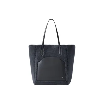 Loro Piana Sesia Artificial Wool Leather And Artificial Leather Tote Bag Shopping Bag Handbag Large Size Women's Gray