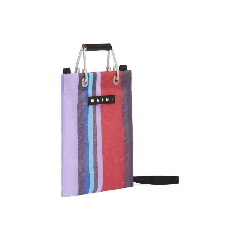 MARNI Polyamide Tote Bag, Shopping Bag, Handbag, Shoulder Bag, Crossbody Bag Mini Women's Blue & Multicolor-1