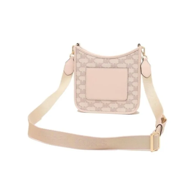 MICHAEL KORS Briley Coated Canvas With Leather Crossbody Bag, Shoulder Bag Women's Pink Multicolor-3