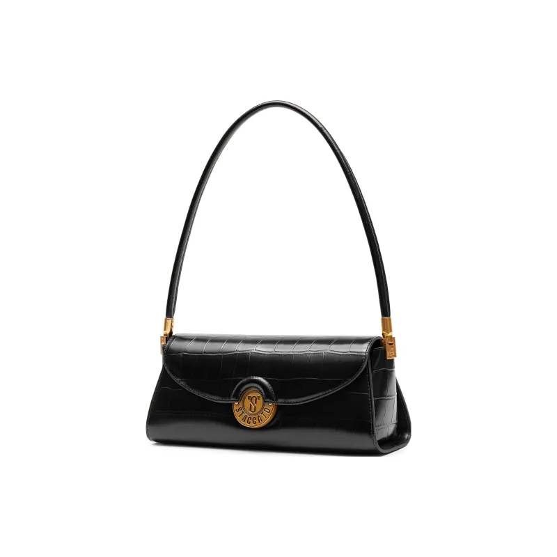 Staccato Cow Leather Shoulder Bag Regular Women's Cream White/Khaki Deep Apricot/Nightfall Black/Haze Blue-13