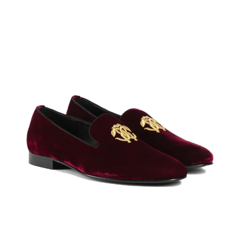 Roberto Cavalli Logo-plaque Velvet-finish Loafers-2