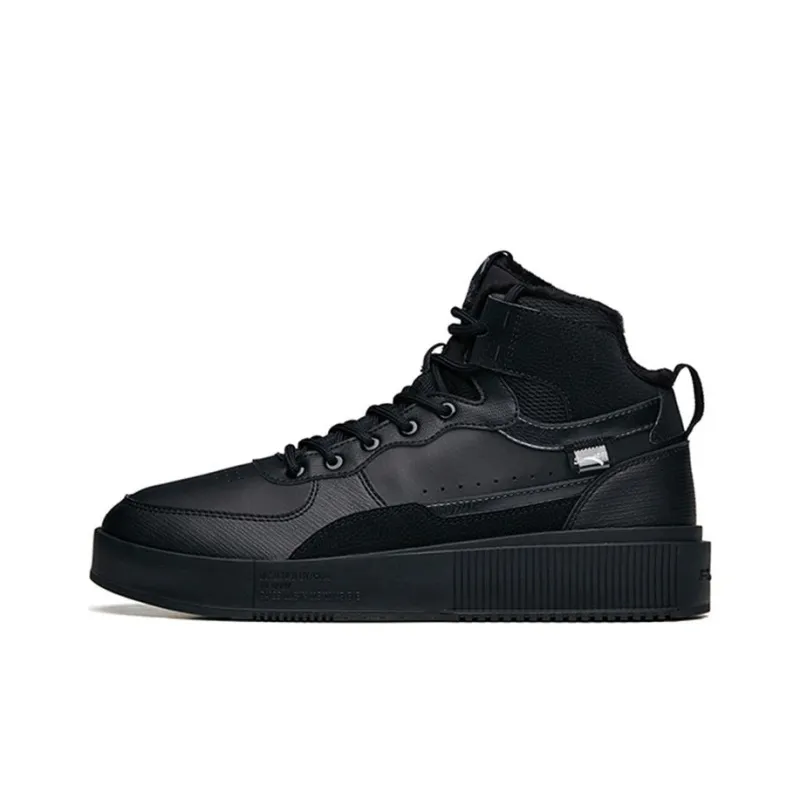 Anta High Top Skateboard Shoes Men's Black-0